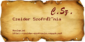 Czeider Szofrónia névjegykártya